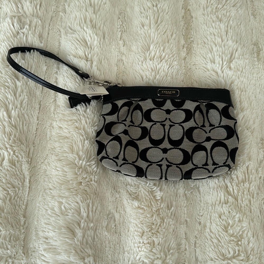 Coach Black and Gray Clutch with Wristlet